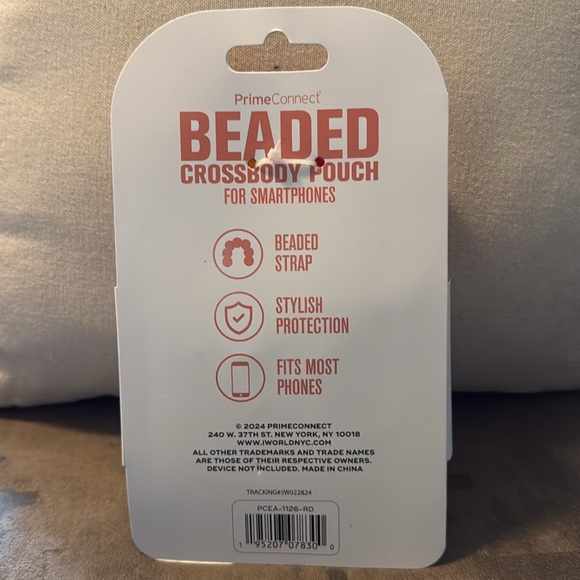 NWOT-Chunky Beaded Crossbody Pouch For Smartphones / Multi Color - Picture 4 of 7